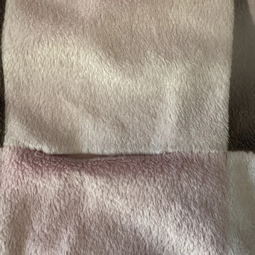 Amy Coe Baby Blanket Pink Brown Butterfly Plush Mod Limited Edition Nursery Vtg